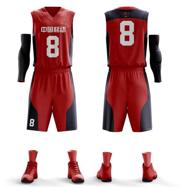 

2020 new men college basketball jerseys custom basketball uniform sets college jersey basketball quick dry sportswear, Black