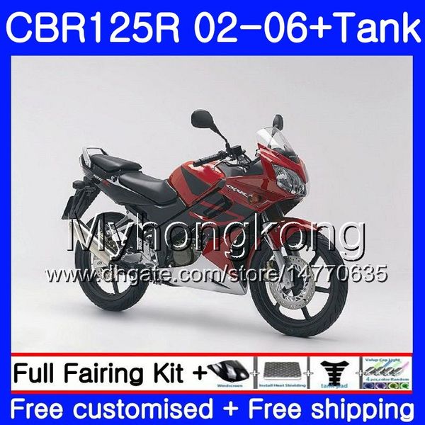 Кузов + бак для HONDA CBR-125R cbr125r red factory 2002 2003 2004 2005 2006 272HM.27 CBR 125CC 125 R 125R CBR125RR 02 03 04 05 06 обтекатели