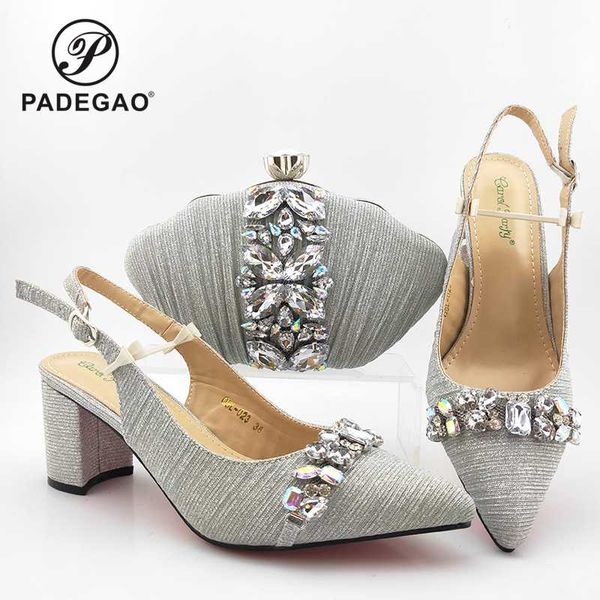 

comfortable heels lady shoes and bag to match fashionable new arrivals african lady shoes and bag in silver color for wedding, Black