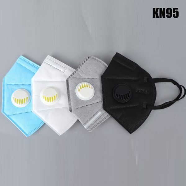 

В Наличии!Высокое качество CE белый черный серый синий Антипылевой KN95 маска для лица с клапанами защитная оболочка Маска оптом