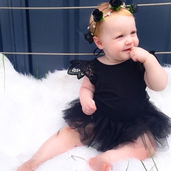 

summer kids baby girl infant lace romper jumpsuit tutu dress clothes outfits 0-24m, Blue