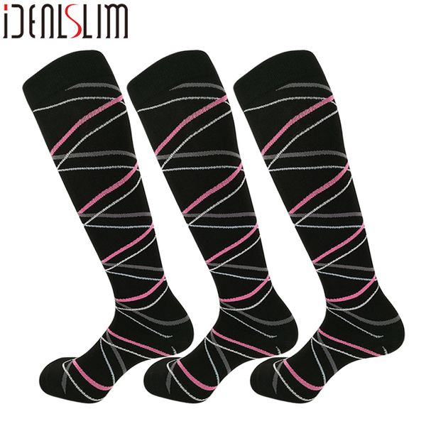 

idealslim running socks 3 pairs compression running socks for women men cycling hiking yoga, Black