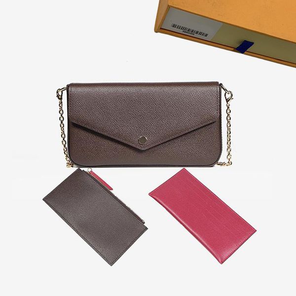 

felicie women handbags purses presbyopia three-in-one diagonal tote bag crossbody shoulder chain bags wallet n63106 6 color choice