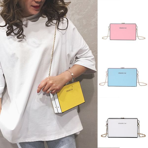 

women's bags 2019 new personality single shoulder chain wild messenger bag simple small square bag high-quality leather handbag
