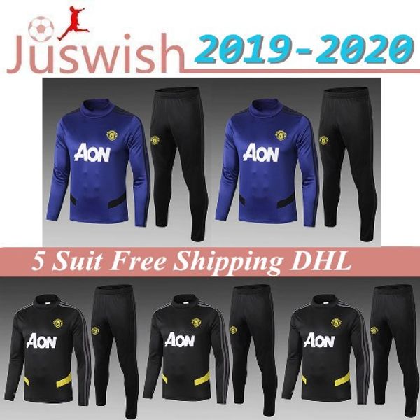 

tracksuit 1920 manchÃ©ster united tracksuit long sleeve sweat suit jacket 2019 2020 manchester training clothes, Black;red