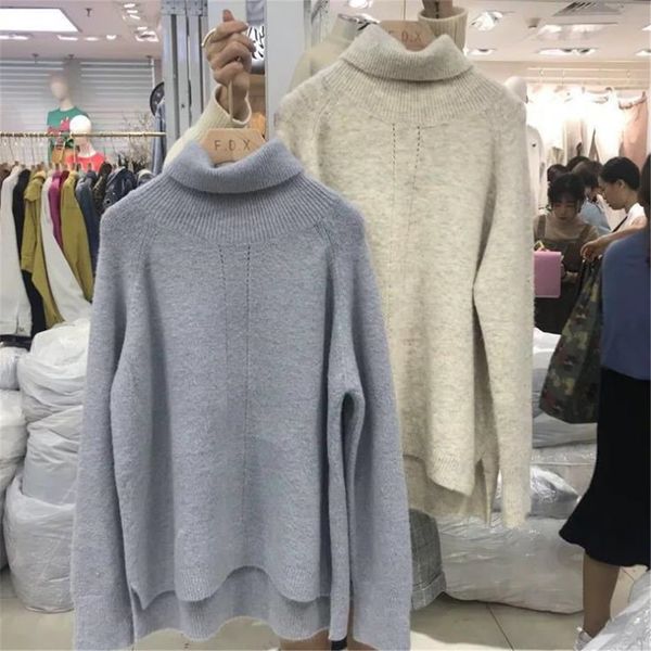 

2019 turtleneck women sweater winter warm female jumper thick christmas sweaters ribbed knitted pullover pull hiver femme, White;black