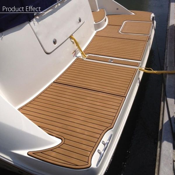 

6mm 90x230cm self-adhesive eva marine boat synthetic flooring eva foam yacht teak decking sheet car carpet floor mat gold black