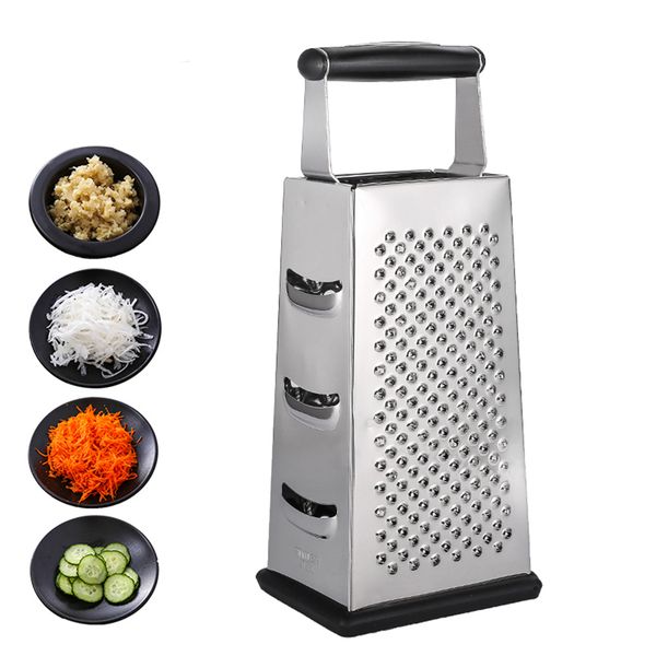 

box терка 4-сторонняя лезвия сыр cutter овощи инструменты из нержавеющей стали 9,8 дюйма слайсер для пармезан имбирь фруктовый салат jk1911