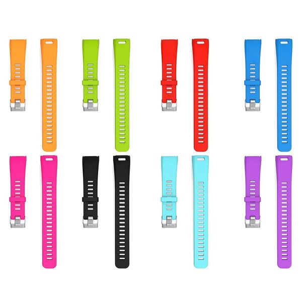 

1pcs colorful replacement silicone wristband band strap for garmin vivosmart hr wristband for outdoor sport fitness running, Black;red