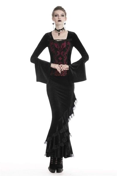 

darkinlove женкого гоиекого black velvet long fishtail каѬанда бка kw156