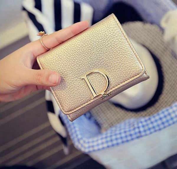 

designer womens wallets and purses snap fastener short clutch wallet fashion small female purse short purse fashion women wallet, Brown;gray