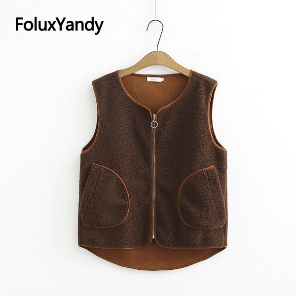

warm autumn winter vests women sleeveless coats casual plus size vest zipper outerwear kkfy4256, Black;white
