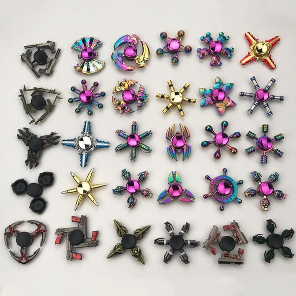 

new metal colorful fidget spinner creative gradient rudder six-star hand spinner stress relief edc figet spiner kids toys