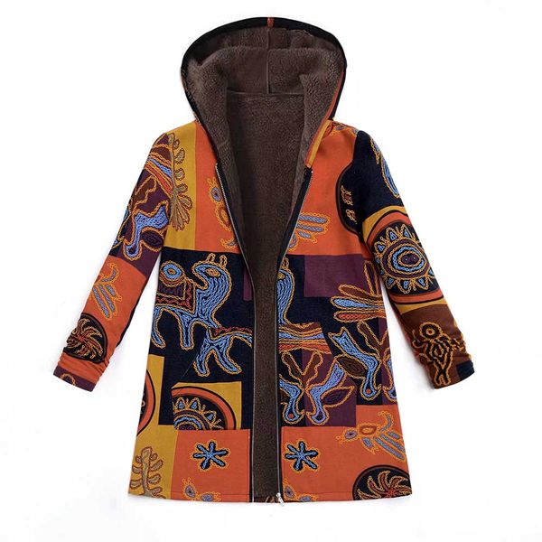 

2019 europe and the united states new explosion models cotton and linen plus size women's plus velvet long-sleeved hooded thick cotton, Black;brown