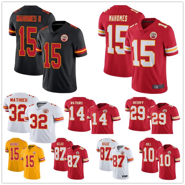 

#15 patrick mahomes kansas jersey chief 10 tyreek hill city 17 mecole hardman 87 travis kelce american football jerseys men women youth, Black;red