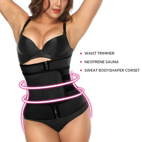 

fdbro sport belt slimming waist trimmer sport corset shapewear waist support training fitness workout exercise body shaper, Black;gray
