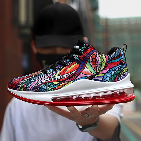 

shoes men sneakers air cushion net cloth sport trainer sneaker men outdoor colorfull anti-slip hard wear footwear men running