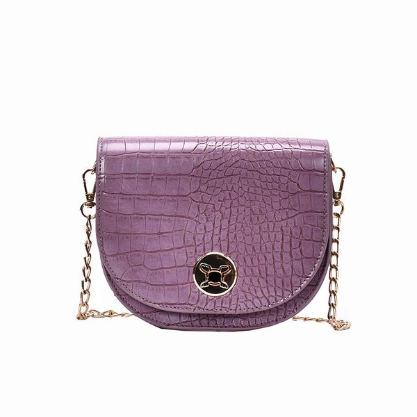 

women's handbag crocodile pattern shoulder messenger bag 2020 fashion new pu leather single stone