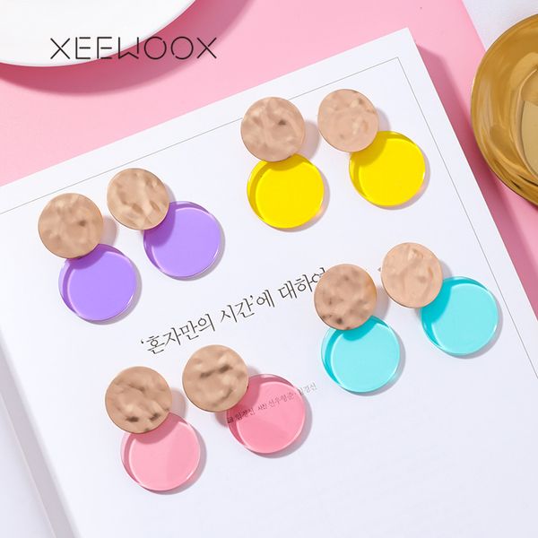 

colorful acrylic round cute romantic lovely transparent 2019 new design party design gift for woman girl statement drop earring, Silver