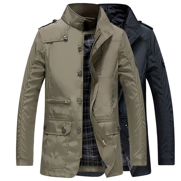 

jacket men special force coat winter casual fashion jackets plus size 5xl standing collar business coats, Black;brown