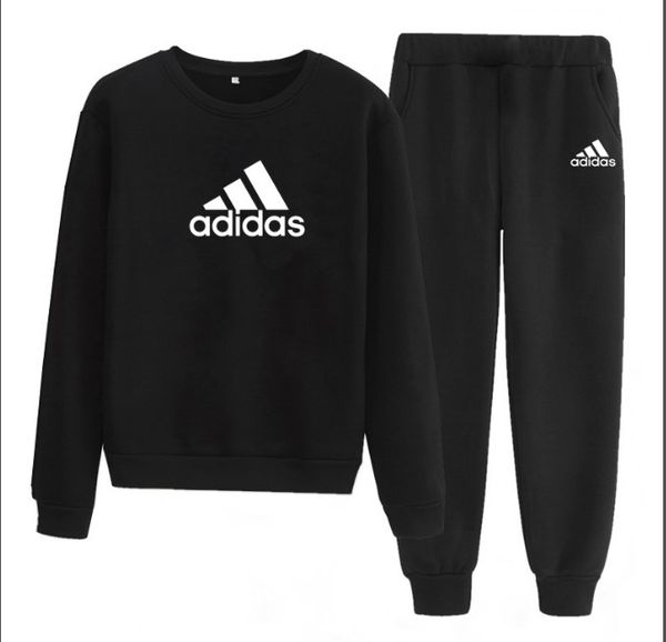 

5 colors 2019 winter tracksuit women clothing hoodies set letter print casual long sleeve sport suit costumes sweatshirt+pants, Black