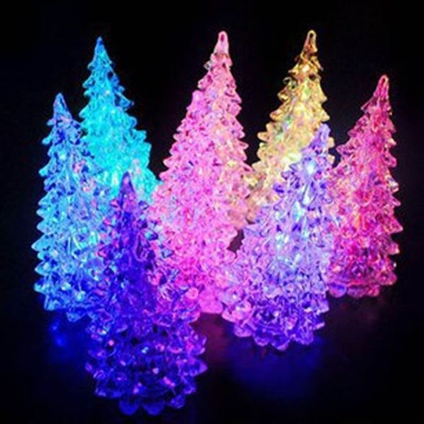 

acrylic christmas tree led colorful lights home holiday decor christmas lamp