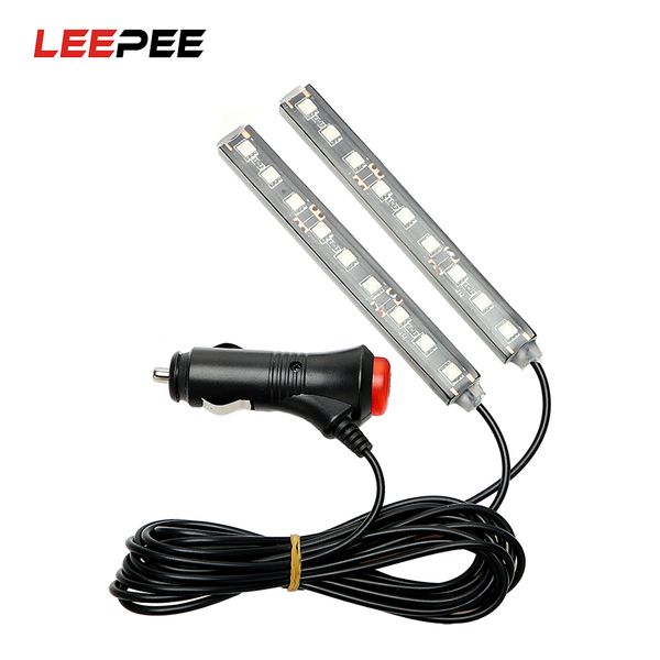 

cigarette led decoration lamp 2x 9 led dash floor foot car-styling car atmosphere lamp strip lights
