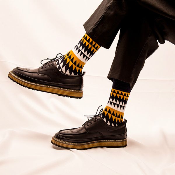 

aprilgrass brand fashion men039; s socks осень зима повседневные хлопчатобумажные носки экипажа мужчины счастливые носки точки / полосы ежед, Black;white