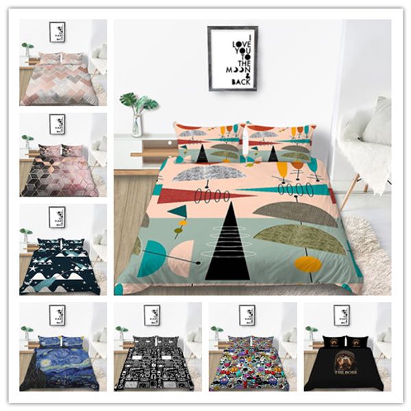 

3d modern fashion bedding set home textile trendy bed spreads with 3pcs for gifts