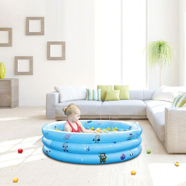 

baby inflatable round swimming pool for 0-3 years old pvc kids 3-layers children swim center water play bathtub easy storage