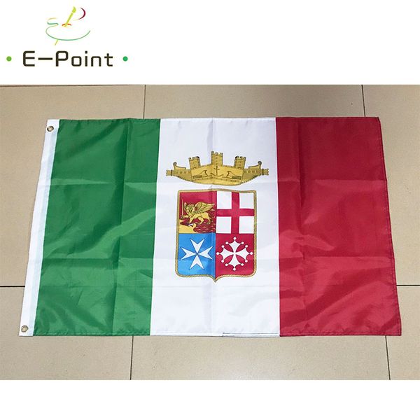 Italia Reale Bandiera italiana Navy Naval Crest 3 * 5ft (90cm * 150cm) Poliestere bandiera Banner decorazione di volare a casa giardino bandiera regali festivi