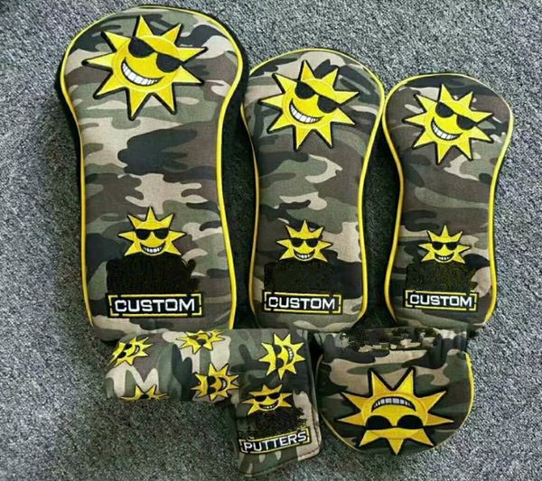 

2019 Качество Гольф Headcover для Водителя Fwy Гибридный Паттер Sunshine Golf Cover Combo set