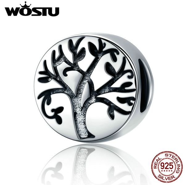 

wostu новая мода 100% стерлингового серебра 925 классический дерево жизни шариков подходят оригинальные wst браслеты шарма fine jewelry cqc4, Blue;slivery