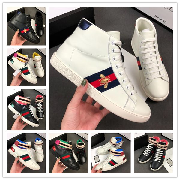 

High-Top Ace Sneaker Мужская Люксовый Бренд Женская Дизайнерская Обувь Полоса Вышитые Зме