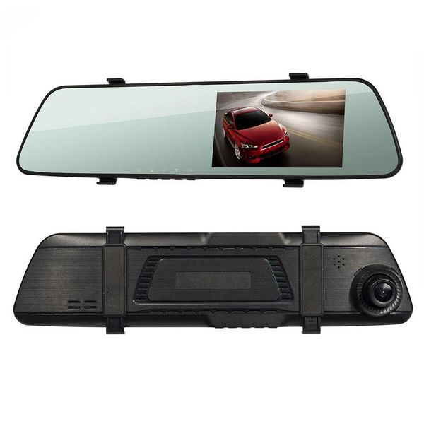 

car mirror driving recorder camera l1018 hd night vision 4.3 inch rearview dual lens automobile data recorder auto dash cam car dvr