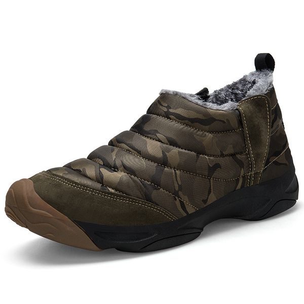

new warm camouflage winter men boots men snow boots waterproof soft winter sneakers footwear shoes ankle, Black