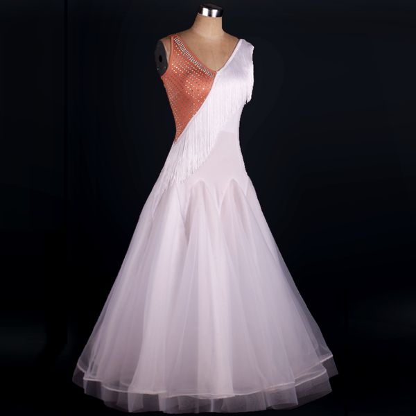 

ballroom waltz dresses sale competition dress ballroom dance costumes tango dress dancing outfits d0151 rhinestones tassels big sheer hem, Black;red