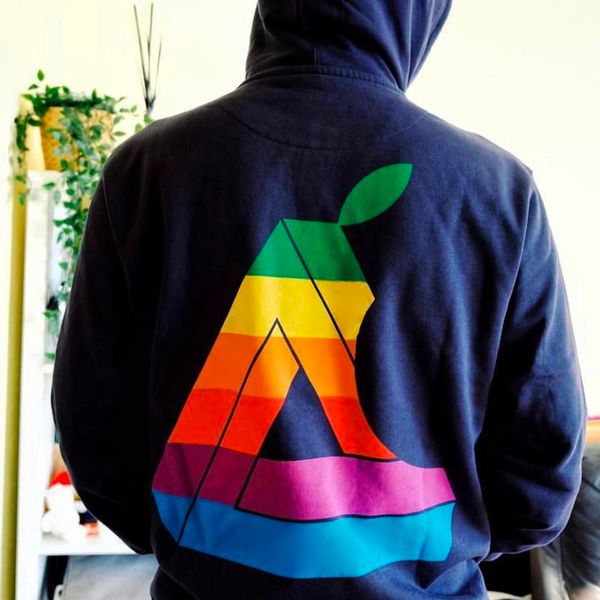 

19fw colourful triangle printing hoodies fashion pure colour hooded pullover sweatshirt street casual couple hooded hfhlwy049, Black