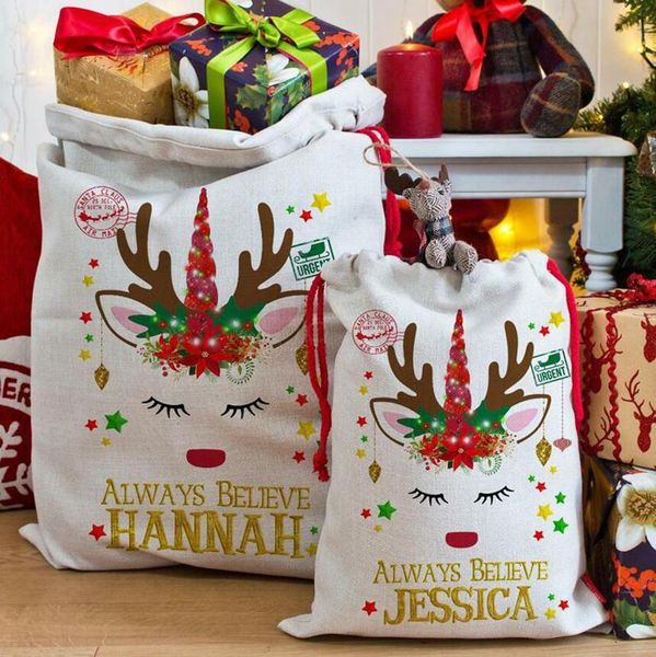 

christmas gift bags large organic unicorn bag xmas sack drawstring bag with reindeers santa claus sack bags for kids an2595