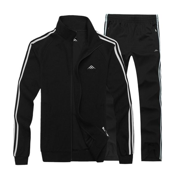 

new arrival thin men's sportswear man fashion sports suit men's suit two-piece set jacket+pants asian size 6xl 7xl 8xl, Gray