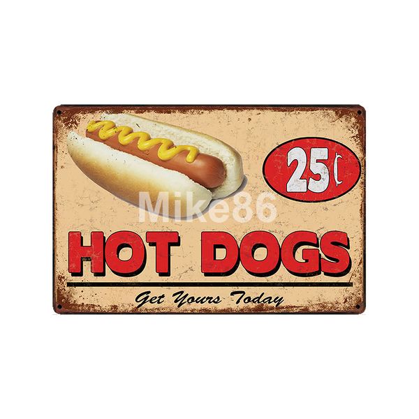 

mike86 ] tea ice cream pizza tacos dog metal sign retro iron painting restaurant mexico food poster art 20*30 cm lt-1900