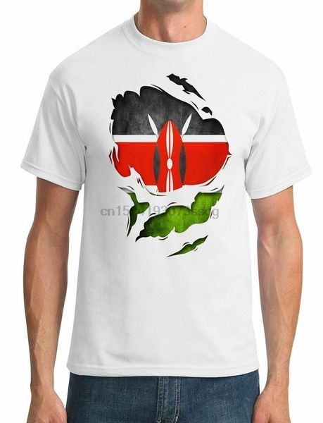 

kenya kenyan ripped effect under shirt - mens t-shirt, White;black