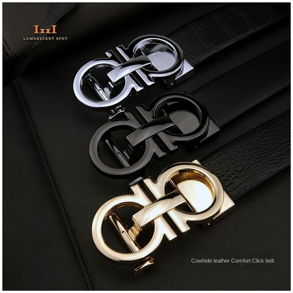 

vnwsq casual leather middle-aged men's automatic buckle business cowhide casual leather middle-aged men's automatic buckle busines, Black;brown