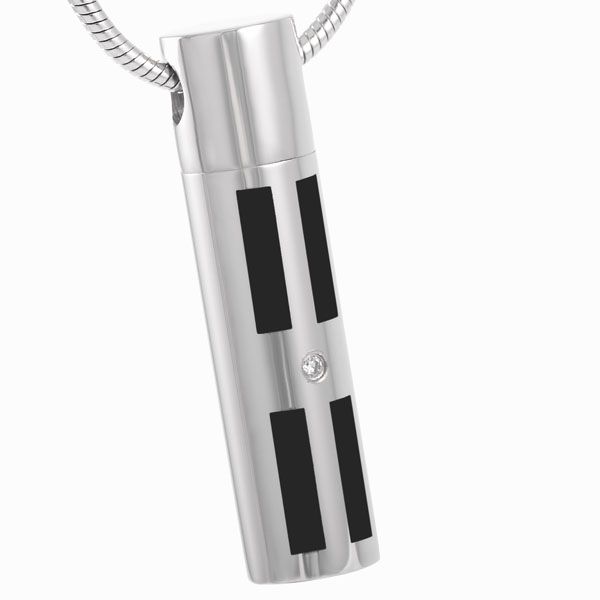 

ijd8380 нержавеющая сталь кремация черный цилиндр keepsake для пепла урна держит нейтральный дизайн мемориал ожерелье сувенир ювелирные изде, Silver