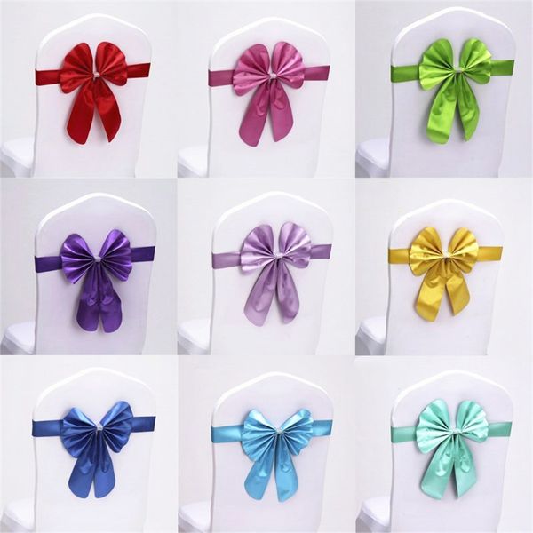 

wed sash chair band silver gold chair sash bow sash stretch 13 colors for chair decoration