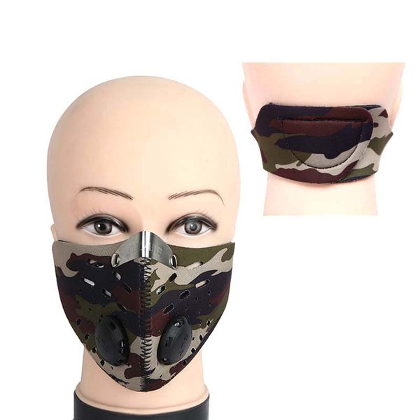 

outdoor anti-dust cycling face mask anti-pollution air filter breathable bike bicycle riding hiking face masks for men women, Black