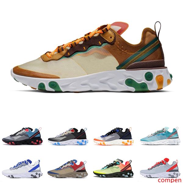 

designer react element 87 55 running shoes for men women red orbit triple black white mens trainers sports sneaker size 36-45