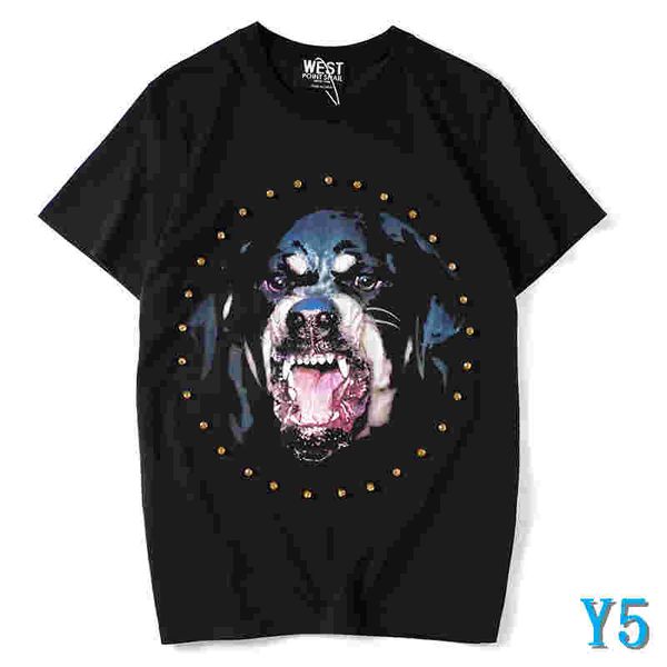 

mens & womens t-shirt fashion summer short sleeve dog head print breathable loose tees for men women couples hip hop t shirt s-2xly5, White;black