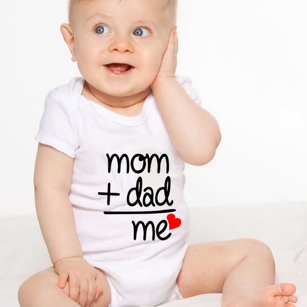 

newborn baby boy girl bodysuit outfit mom dad me letter cotton baby short sleeve clothes onesie outfits 0-24m, Blue