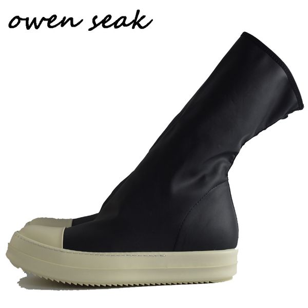

2018 new owen seak men shoes knee high boots nylon luxury trainers spring casual flats shoes black big size sneaker